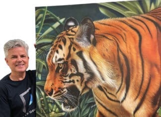 Clint Eagar Takes Artist of the Year Award for Safari Club International Two Years Running Clint With Tiger